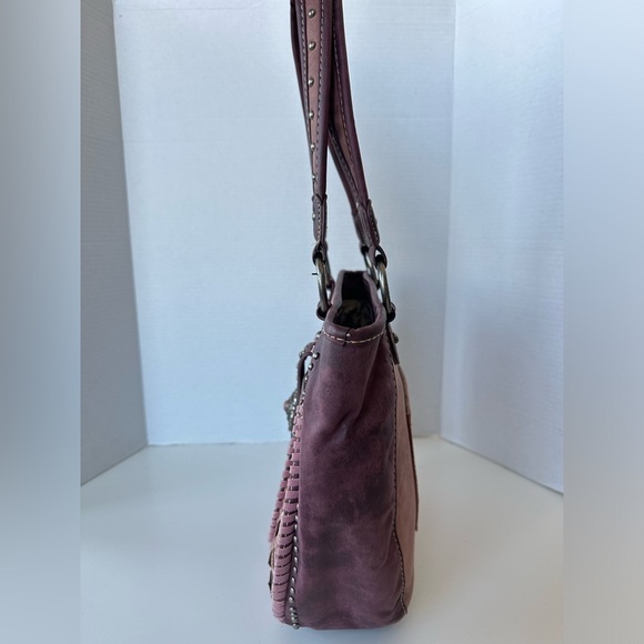 Montana West Studded Tooled Shoulder Bag Concealed purse - Picture 7 of 8